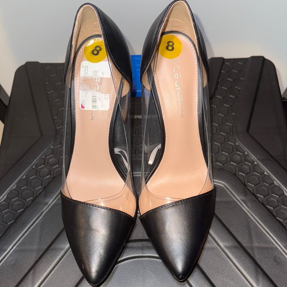 BCBG Black and Clear Heels